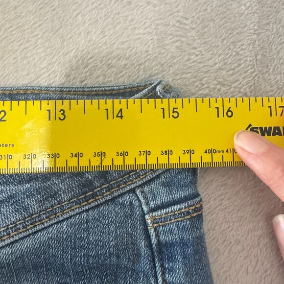 Black Daisy Womens Button Fly Relaxed Skinny Denim Jeans sz 7 28 Embroidered Y2K - Picture 8 of 10